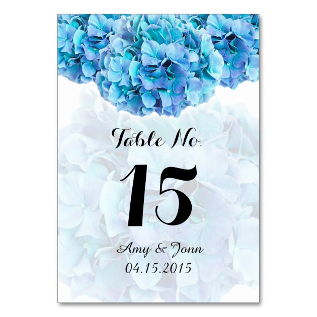 Blue Hydrangea Wedding Table Numbers Hydrangea3