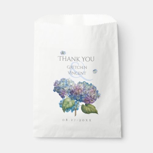 Blue Hydrangea Wedding Thank You Favor Bag