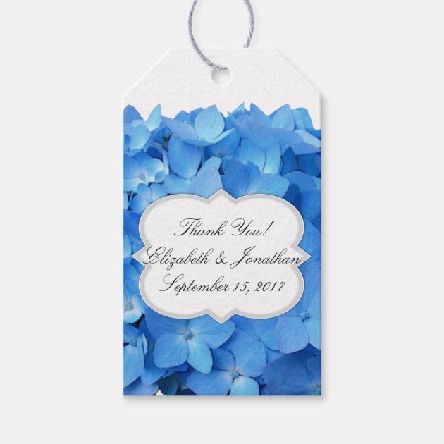 Blue Hydrangea Wedding Thank You Gift Tags