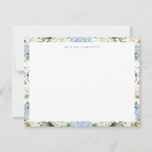Blue Hydrangea Wedding Thank You Note Card