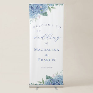 blue Hydrangea wedding welcome sign