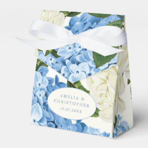 Blue Hydrangea White Rose Classic Wedding Favor Boxes