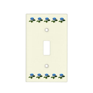 Blue Hydrangea With Leaves Light Switch Cover