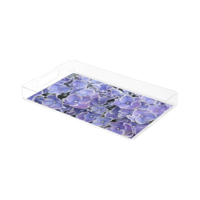 Blue Hydrangea with white border Vanity Tray (Angled)