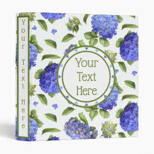 Blue Hydrangeas 3 Ring Binder