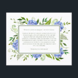 Blue Hydrangeas 80th Birthday Card Request<br><div class="desc">This 4.5" x 5.6" elegant, modern, very chic watercolor Pink Hydrangeas 80th Birthday Card Request Enclosure Card is perfect for requesting no gifts but instead a lovely birthday card with a cherished memory with the Birthday Girl written inside. It's stunning with multi-hued pink hydrangeas with wispy natural greenery and coordinating...</div>