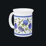 Blue Hydrangeas All Over Pattern Beverage Pitcher<br><div class="desc">Blue Hydrangea flowers scattered in a beautiful all-over print painted from flowers grown in the artist's own garden. Your purchase of my designs on Zazzle products helps support my livelihood as an artist! Artellus Artworks™ features original art and designs created by a human artist - no clipart and No A.I....</div>