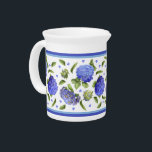 Blue Hydrangeas All Over Pattern Beverage Pitcher<br><div class="desc">Blue Hydrangea flowers scattered in a beautiful all-over print painted from flowers grown in the artist's own garden. Your purchase of my designs on Zazzle products helps support my livelihood as an artist! Artellus Artworks™ features original art and designs created by a human artist - no clipart and No A.I....</div>