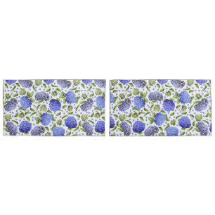 Blue Hydrangeas All Over Pattern Pillow Case