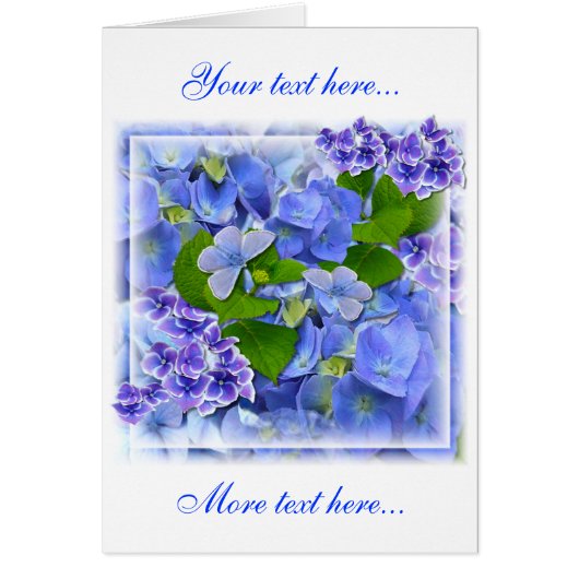Blue Hydrangeas and Butterflies (Front)