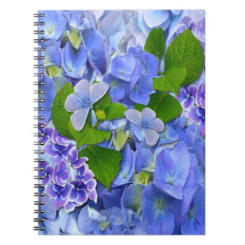 Blue Hydrangeas and Butterflies Notebook