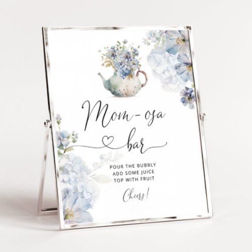 Blue Hydrangeas baby is brewing Mom_osa bar Poster