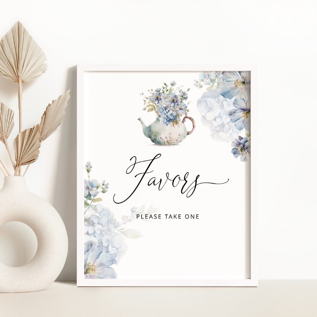 Blue Hydrangeas baby shower Favors Poster (Creator Uploaded)