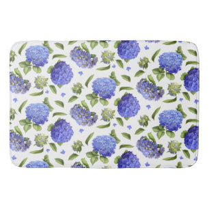 Blue Hydrangeas Bathroom Mat