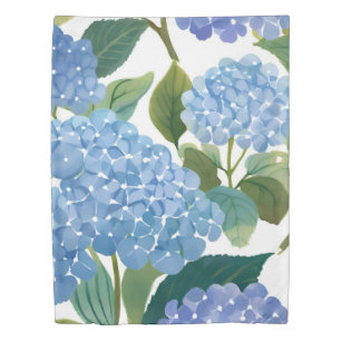 Blue Hydrangeas Beautiful Floral Bush Duvet Cover