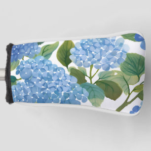 Blue Hydrangeas Beautiful Floral Bush Golf Head Cover