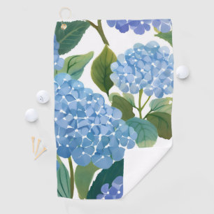 Blue Hydrangeas   Beautiful Floral Bush Golf Towel