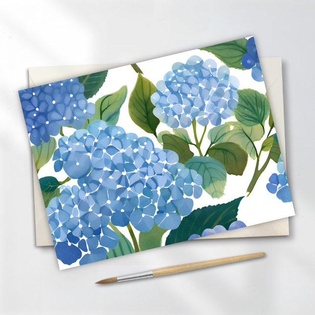 Blue Hydrangeas | Beautiful Floral Bush Holiday Postcard (Creator Uploaded)