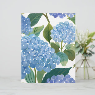 Blue Hydrangeas   Beautiful Floral Bush Letterhead