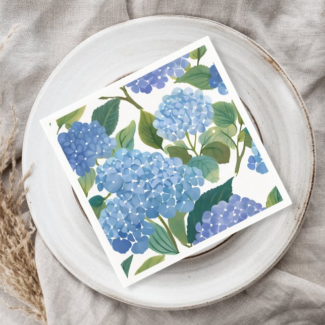 Blue Hydrangeas | Beautiful Floral Bush Napkins (Creator Uploaded)