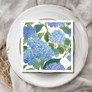 Blue Hydrangeas Beautiful Floral Bush Napkins