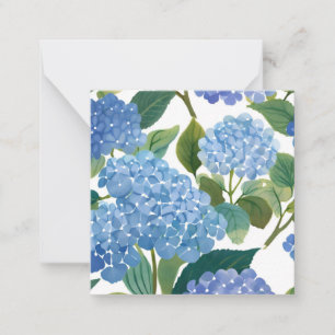 Blue Hydrangeas Beautiful Floral Bush Note Card