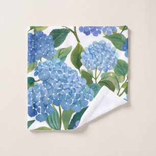 Blue Hydrangeas   Beautiful Floral Bush Wash Cloth