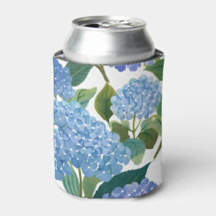 Blue Hydrangeas Beautiful Floral Garden Can Cooler