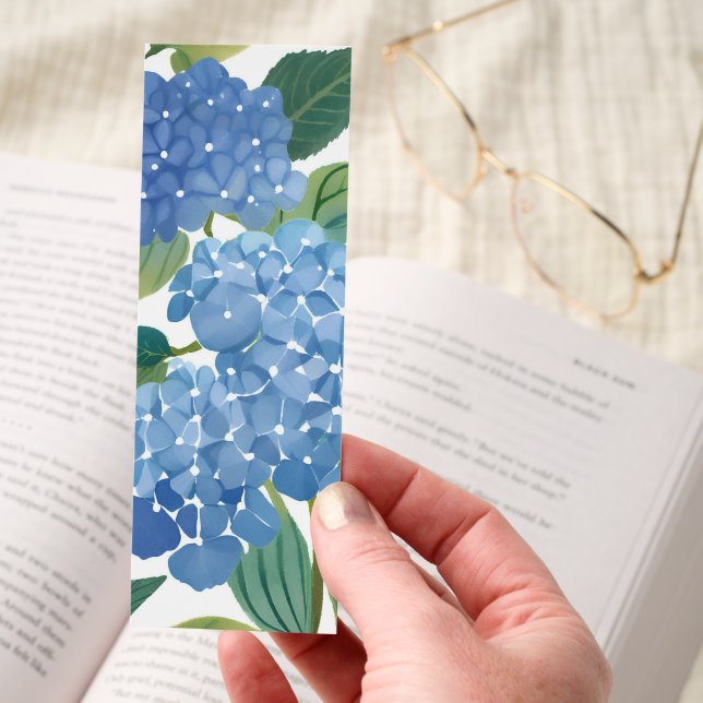 Blue Hydrangeas Beautiful Floral Petals Flower Bookmarks (Hand)