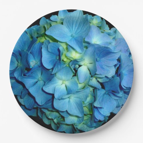 Blue Hydrangeas  blue floral photo  Paper Plates