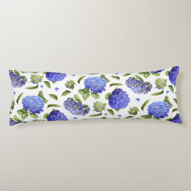 Blue Hydrangeas Body Pillow (Back)