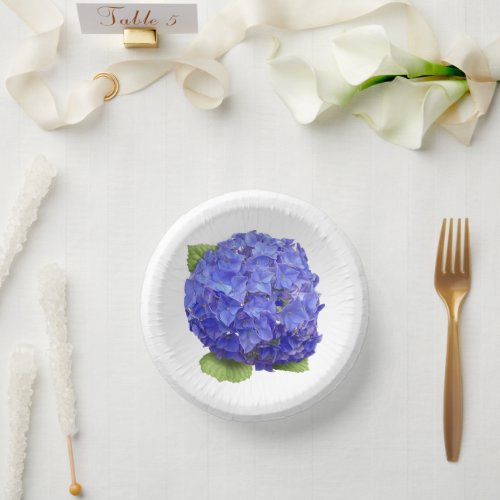Blue Hydrangeas  Botanical Art Paper Plates Paper Bowls