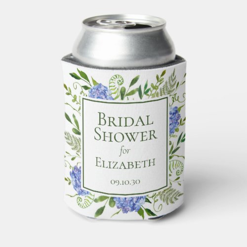 Blue Hydrangeas Bridal Shower Can Cooler