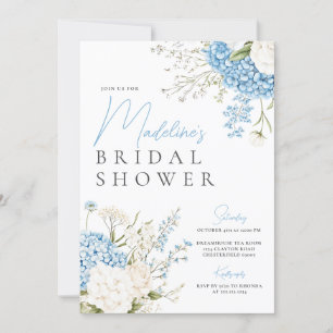 Blue Hydrangeas Bridal Shower Invitation