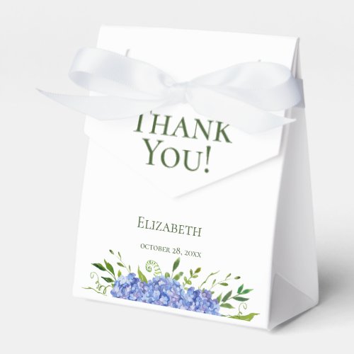Blue Hydrangeas Bridal Shower Thank You Favor Boxes