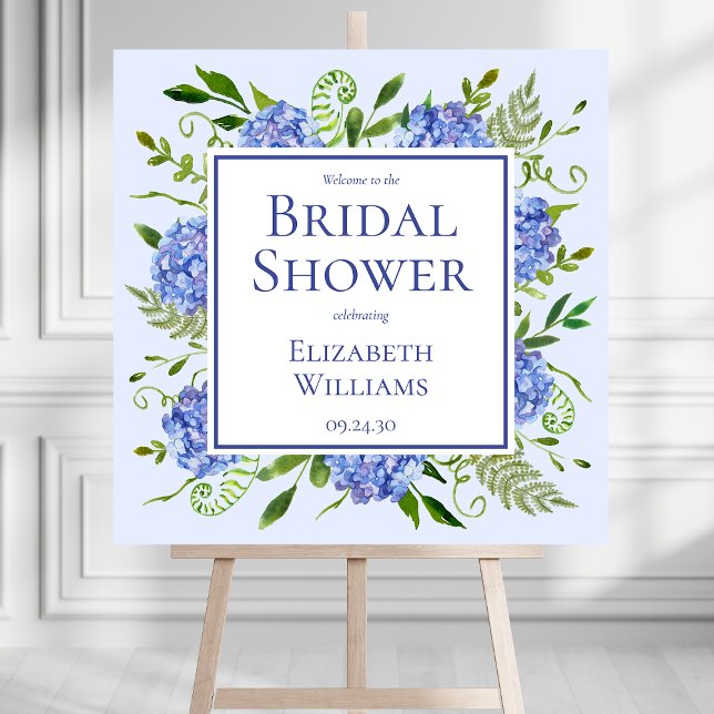 Blue Hydrangeas Bridal Shower Welcome Sign (Creator Uploaded)