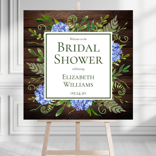 Blue Hydrangeas Bridal Shower Welcome Sign (Creator Uploaded)