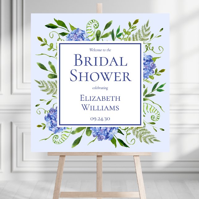 Blue Hydrangeas Bridal Shower Welcome Sign (Creator Uploaded)