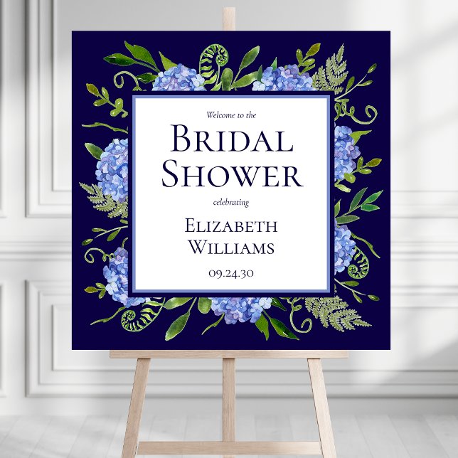 Blue Hydrangeas Bridal Shower Welcome Sign (Creator Uploaded)
