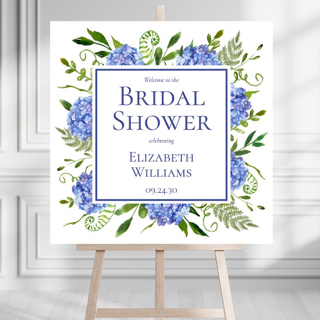 Blue Hydrangeas Bridal Shower Welcome Sign (Creator Uploaded)
