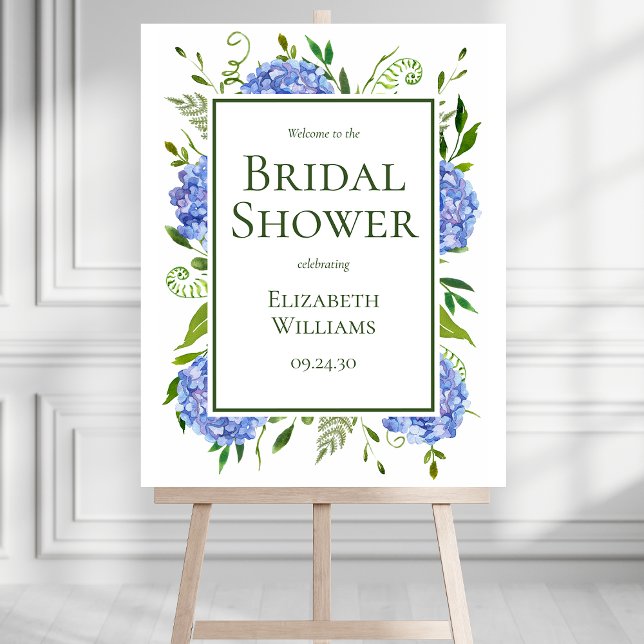 Blue Hydrangeas Bridal Shower Welcome Sign (Creator Uploaded)