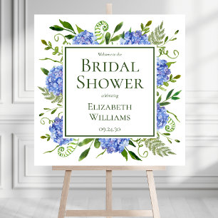 Blue Hydrangeas Bridal Shower Welcome Sign