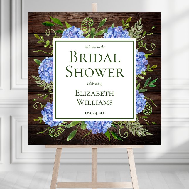 Blue Hydrangeas Bridal Shower Welcome Sign (Creator Uploaded)
