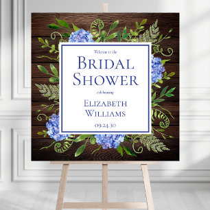 Blue Hydrangeas Bridal Shower Welcome Sign