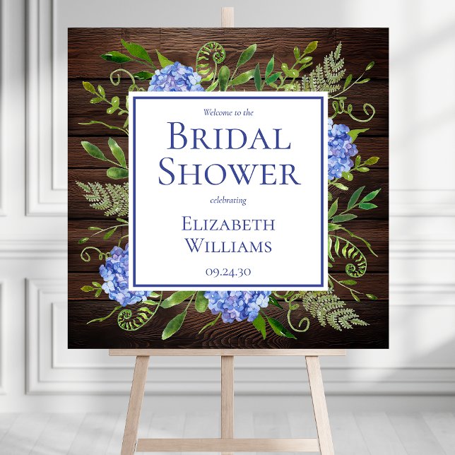 Blue Hydrangeas Bridal Shower Welcome Sign (Creator Uploaded)