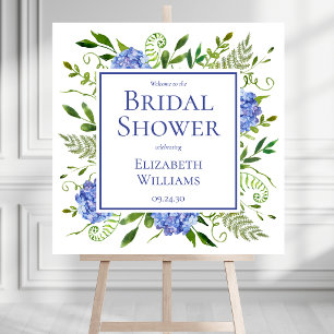 Blue Hydrangeas Bridal Shower Welcome Sign