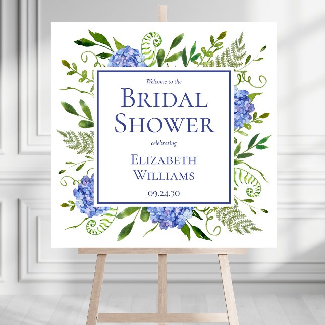 Blue Hydrangeas Bridal Shower Welcome Sign (Creator Uploaded)