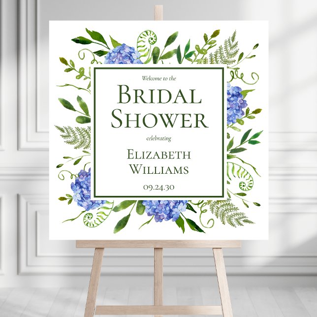 Blue Hydrangeas Bridal Shower Welcome Sign (Creator Uploaded)