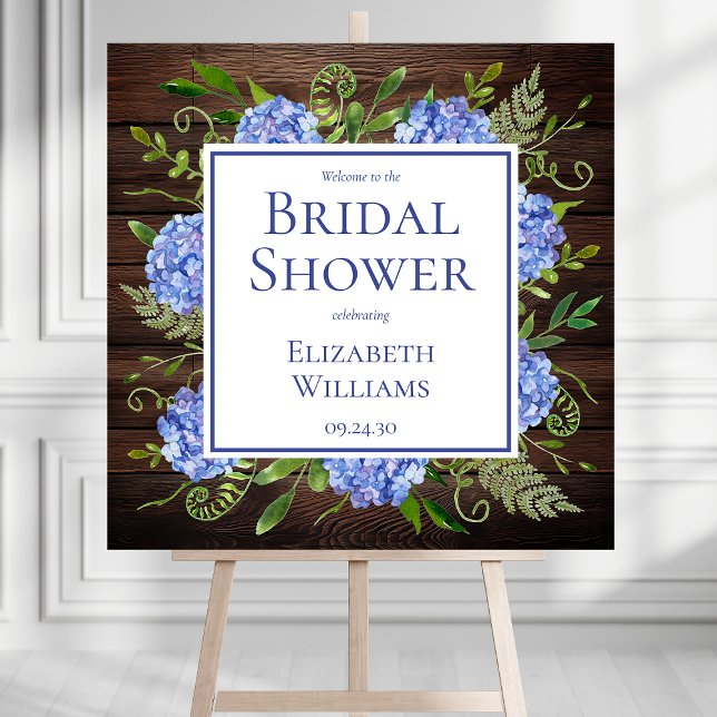 Blue Hydrangeas Bridal Shower Welcome Sign (Creator Uploaded)