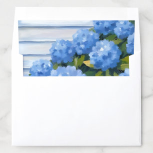 Blue Hydrangeas Bushes Floral Painting Envelope Liner
